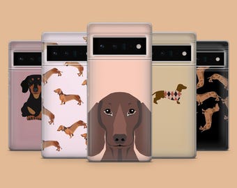 Dachshund Phone Case, Cute Dog Design, Clear TPU Gel Cover