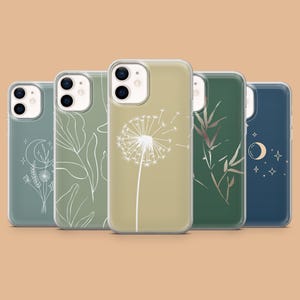 Custodia per telefono in stile minimalista Boho Chic per iPhone 16, 15, 14, 13, 12 Samsung S25, S24Fe, S23Ultra, A56, A15, Pixel 9Pro XL, 8A, 8Pro,