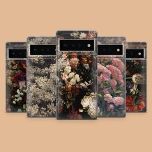 Vintage Flower Phone Case Romantic Cover for Google Pixel 9Pro XL, 8A, 8Pro, 7Pro, 7A, 6A, Samsung S25, S24Fe, S23Ultra, A56, A15, iPhone 16