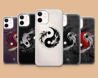 Koi Fish Mandala Phone Case: Spiritual Yin Yang Art