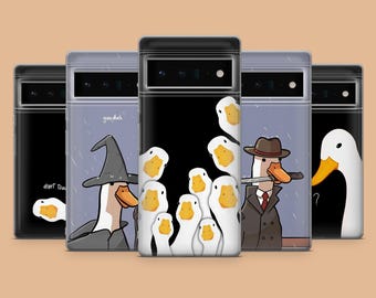 Funny Duck Cartoon Phone Case: Clear Animal Meme Cover
