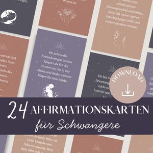 24 Tarjetas de Afirmaciones para Embarazadas | Afirmaciones Espirituales | Regalo para Embarazadas | Tarjetas de Hipnoparto | Descarga Digital