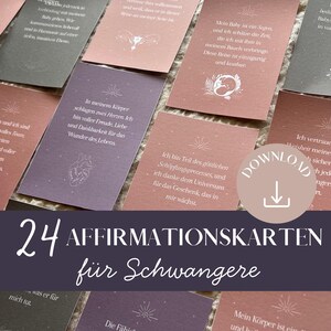 24 Affirmation Cards for Pregnant Women | Spiritual Affirmations | Pregnancy Gift | Hypnobirthing Cards | Digital Download