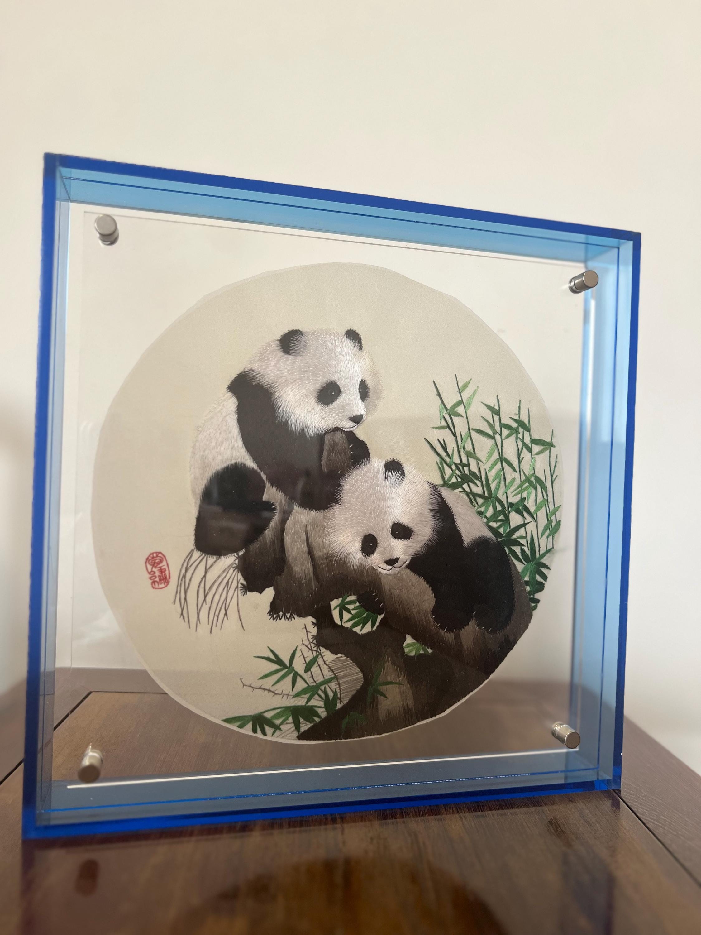 Panda Artistic Frame - Silk Embroidery - Etsy