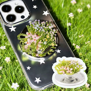 Beaded Grass MagSafe Phone Grip, Floral Kiddle Grip
