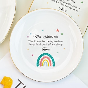 Thank you Gift for Teacher, Personalized Rainbow Ring Dish for Teacher Appreciation, Back to School Gift, Thank you Gift for Nursery Teacher