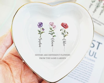 Schwestern sind verschiedene Blumen aus demselben Garten, Ringschälchen für Schwester, Besties Blumenringhalter, Freundschaftsringschälchen