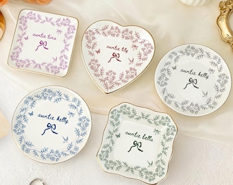 Personalized Aunt Ring Dish, Pregnancy Announcement Gift for Auntie, Tia Zia Jewelry Dish, New Aunt Gift Ideas, Birthday Gift for Aunt