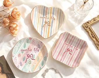 Personalized Aunt Ring Dish, Pregnancy Announcement Gift for Auntie, Tia Zia Jewelry Dish, New Aunt Gift Ideas, Birthday Gift for Aunt