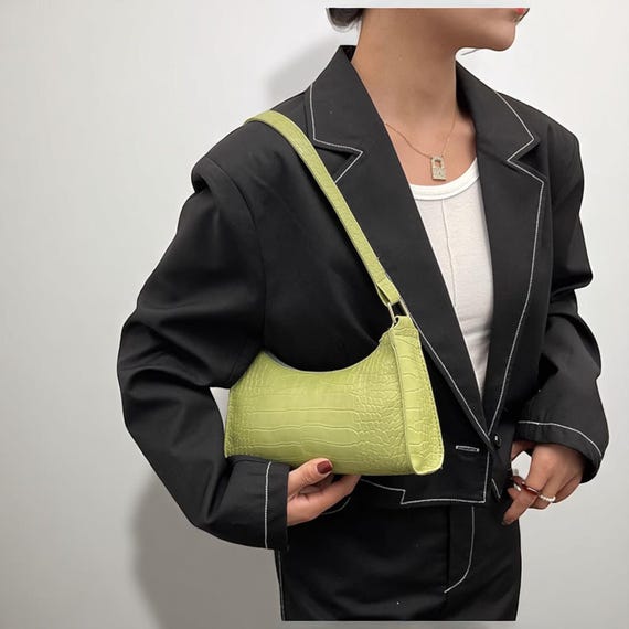 Unique Croc Embossed Shoulder Bag – Small Faux Leather Purse for