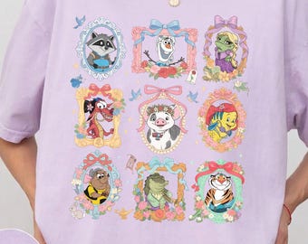 Camiseta Comfort Colors® Disney Princess Sidekicks Costume Shirt, Retro Once Upon A Time Princess Tee, Camiseta Disneyland WDW Trip Shirt, Regalo para ella