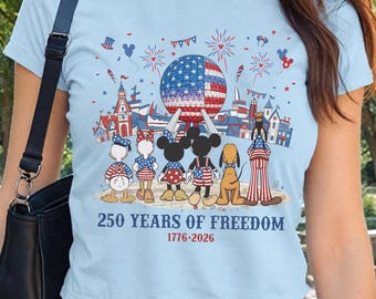 Camiseta Comfort Colors® Disney Epcot 4 de julio, camiseta Mickey y sus amigos 4 de julio, camiseta familiar del 250 aniversario de WDW America