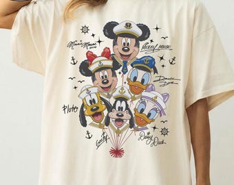 Comfort Colors® Disney Cruise Mickey and Friends Balloon Shirt, Family Cruise Vacation 2026 Matching Tees, Disney Magic Wonder Wish Tee