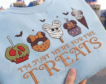 EMBROIDERED I'm Just Here For The Treats T-Shirt Hoodie Sweatshirt, Disney Snacks Halloween Shirt, Mickey Snacks Shirt, WDW Disneyland Shirt
