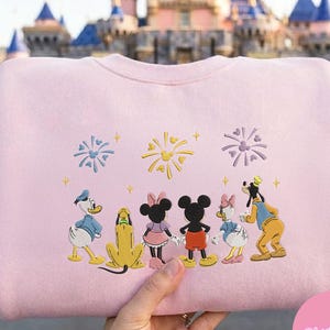 EMBROIDERED Disney Mickey & friends Sweatshirt Tshirt Hoodie, Mickey Co Family Trip 2026, Magic Kingdom WDW Outit, Embroidery shirt Gift