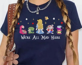 EMBROIDERED Alice In Wonderland Baby Tee, Disneyland Magic Kingdom Outfit, Disney Princess Alice Embroidery Shirt Gift