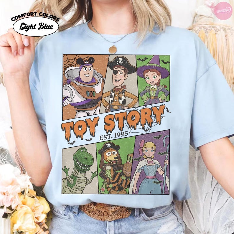 Comfort Colors® Toy Story Since 1995 Halloween Shirt, Buzz Woody Jessie Halloween Tee, Disneyland WDW Halloween Family Trip Tee image 3