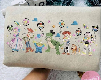 EMBROIDERED Toy Story Sweatshirt Tshirt Hoodie, Disneyland Magic Kingdom Outfit, Pixar Characters Embroidery shirt Gift