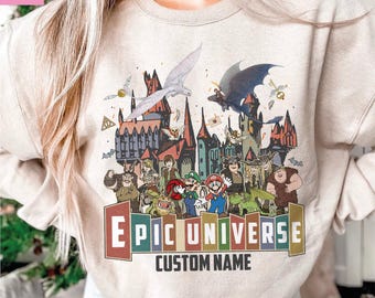 Custom Epic Universe Castle and Friends Baby Tee, Epic Universe Tshirt, Mario Epic Universe Shirt, Universal Epic Universe Toothless