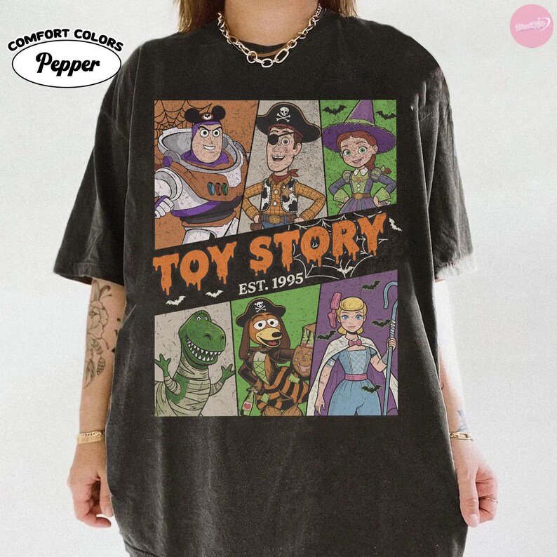 Comfort Colors® Toy Story Since 1995 Halloween Shirt, Buzz Woody Jessie Halloween Tee, Disneyland WDW Halloween Family Trip Tee image 7