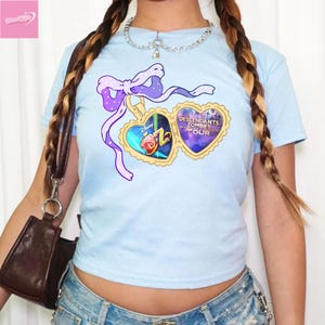 Descendants Zombies Worlds Collide Tour Locket Baby Tee, Disney The Rise Of Red Group Shirt, Descendants Concert, Summer Music Festival 2025