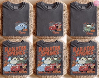 Personalized Cars Movie Halloween 2026 Comfort Colors Shirt, Lightning McQueen Halloween Shirt, Disney Halloween Family Trip Tees