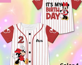 Camiseta de béisbol de Mickey "Es mi cumpleaños", camiseta de cumpleaños de Minnie, camiseta personalizada de la familia Disney, camiseta de fiesta de cumpleaños, viaje de cumpleaños a Disneyland
