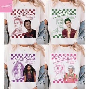 Disney Zombies 4 Checkered Character Shirt, EST 2025 Tee, Addison Eliza Nova Victor Willa Zed Tee, Vintage Zombies Bootleg T-shirt