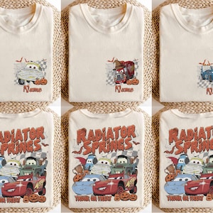 Personalized Cars Movie Halloween 2026 Comfort Colors Shirt, Lightning McQueen Halloween Shirt, Disney Halloween Family Trip Tees image 2