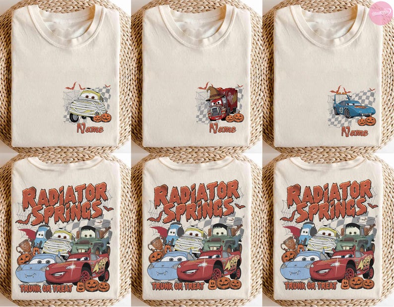 Personalized Cars Movie Halloween 2026 Comfort Colors Shirt, Lightning McQueen Halloween Shirt, Disney Halloween Family Trip Tees image 2