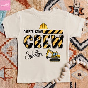Custom Construction Crew Shirts, Custom Bulldozer Excavator Family Outfit, Construction Crew Birthday Lover Baby mama dad Shirt