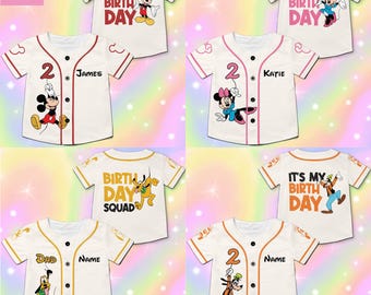 Camiseta de béisbol de Mickey "Es mi cumpleaños", camiseta de cumpleaños de Minnie, camiseta personalizada de Disney para niños, camiseta de fiesta de cumpleaños, viaje de cumpleaños a Disneyland