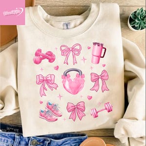 Coquette Workout Shirt, Pump Cover, Gift for Gym Lover, Fitness Shirt, Trendy Workout Top, Gym Girl, Coquette Bow Barbel, Gym Gifts