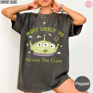 Comfort Color® Personalized Toy Story Characters "Most Likely To" Shirt, Lilypad Buzz Woody Jessie Tee, WDW Disneyland Family Matching Tee afbeelding 7