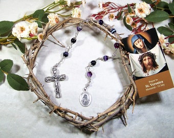 St. Veronica Unbreakable Catholic Chaplet - Patron Saint of Photographers and Laundry Workers / Dry Cleaners - Catholic Rosary