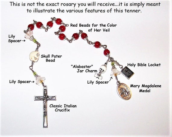 Saint Mary Magdalene Unbreakable Catholic Tenner Rosary W/ the