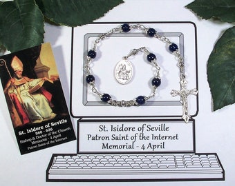 St. Isidore of Seville Unbreakable Catholic Chaplet - Patron Saint of Computer Technicians / Operators, the Internet and Students