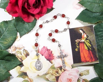 St. Dorothy of Caesarea Unbreakable Catholic Chaplet - Patron Saint of Brides, Midwives, Florists, Gardeners & Brewers - Catholic Rosary