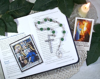 St. Peregrine Laziosi Unbreakable Catholic RELIC Chaplet - Patron Saint of Cancer Patients and the Seriously Ill - Catholic Rosaries