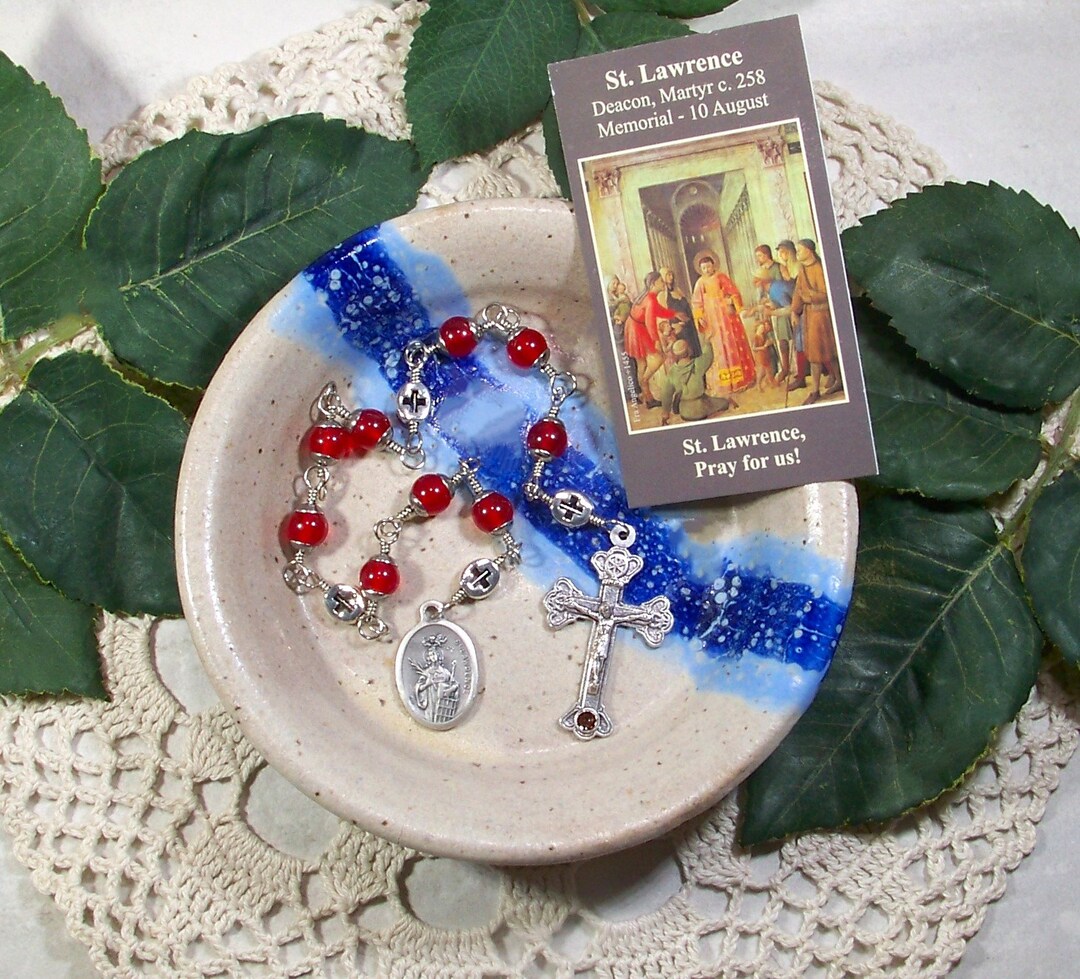 Roman Chaplets St. Lawrence of Rome Unbreakable Catholic RELIC Chaplet - Patron Saint ...