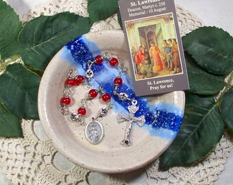 St. Lawrence of Rome Unbreakable Catholic Relic Chaplet - Patron Saint of Chefs, Comics, Librarians, Seminarians, Students and Vintners