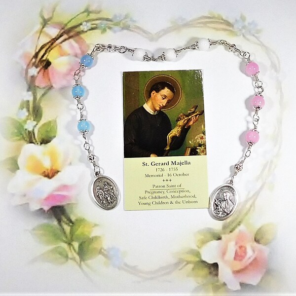 St. Gerard Majella Unbreakable Catholic RELIC Chaplet - Patron Saint of Expectant Mothers, Pro-Life Movement, the Unborn and Toddlers