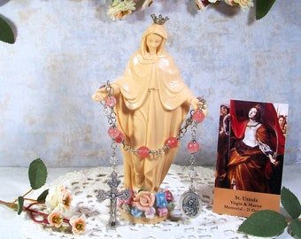 St. Ursula Unbreakable Catholic RELIC Chaplet - Patron Saint of Teachers and Students - Catholic Rosaries