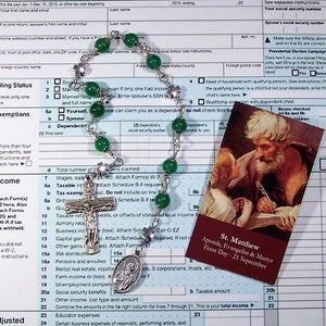 St. Matthew the Apostle Unbreakable Catholic Chaplet - Patron Saint of Accountants, Bankers, Tax Collectors, and Security Guards