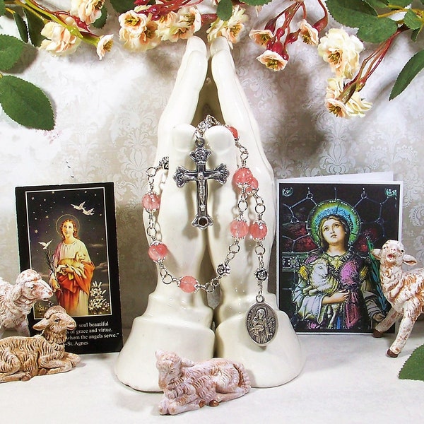St. Agnes of Rome Unbreakable Catholic Relic Chaplet - Patron Saint of Gardeners, Betrothed Couples, Girls, Girl Scouts and Rape Victims