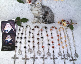 St. Gertrude of Nivelles Unbreakable Catholic Chaplet - Patron of Cats, Travelers, Gardeners, Hospitals & Against Rats, Price is for One