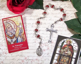 St. Valentine Unbreakable Catholic Chaplet - Patron Saint of Lovers, Happy Marriages, Travelers and Bee Keepers - Catholic Rosaries