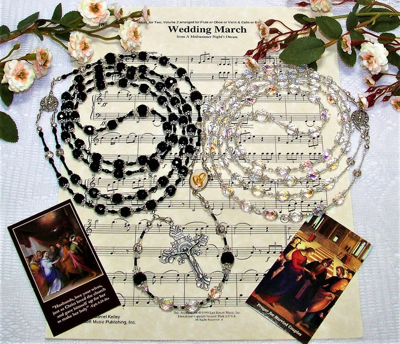 Breathtaking Crystal Lasso Catholic Wedding Rosary His Etsy