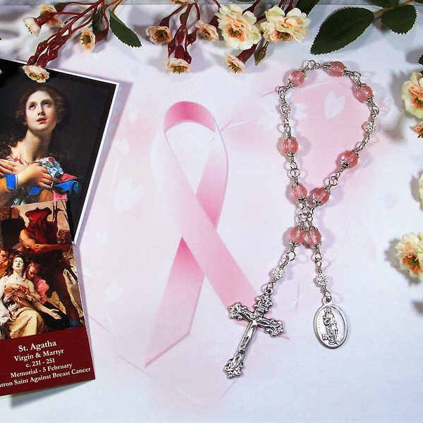 St. Agatha of Sicily Unbreakable Catholic Chaplet - Patron Saint of Nurses, Against Breast Cancer and Natural Disasters - Catholic Rosary