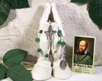 St. Francis de Sales Unbreakable Catholic Chaplet - Patron Saint of Deaf People, Teachers and Writers - Catholic Rosaries